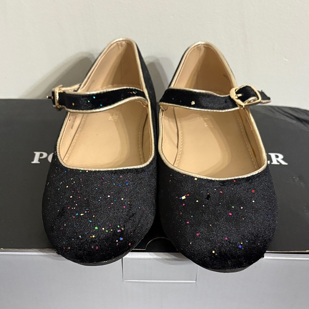 J. Crew Factory Black Glitter Kids Dress Shoes